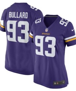 Women's Minnesota Vikings Jonathan Bullard Purple Game Player Jersey JS3106 nicesnker