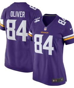 Women's Minnesota Vikings Josh Oliver Purple Game Player Jersey JS6656 nicesnker