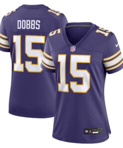 Women's Minnesota Vikings Joshua Dobbs Purple Alternate Game Jersey JS3430 nicesnker