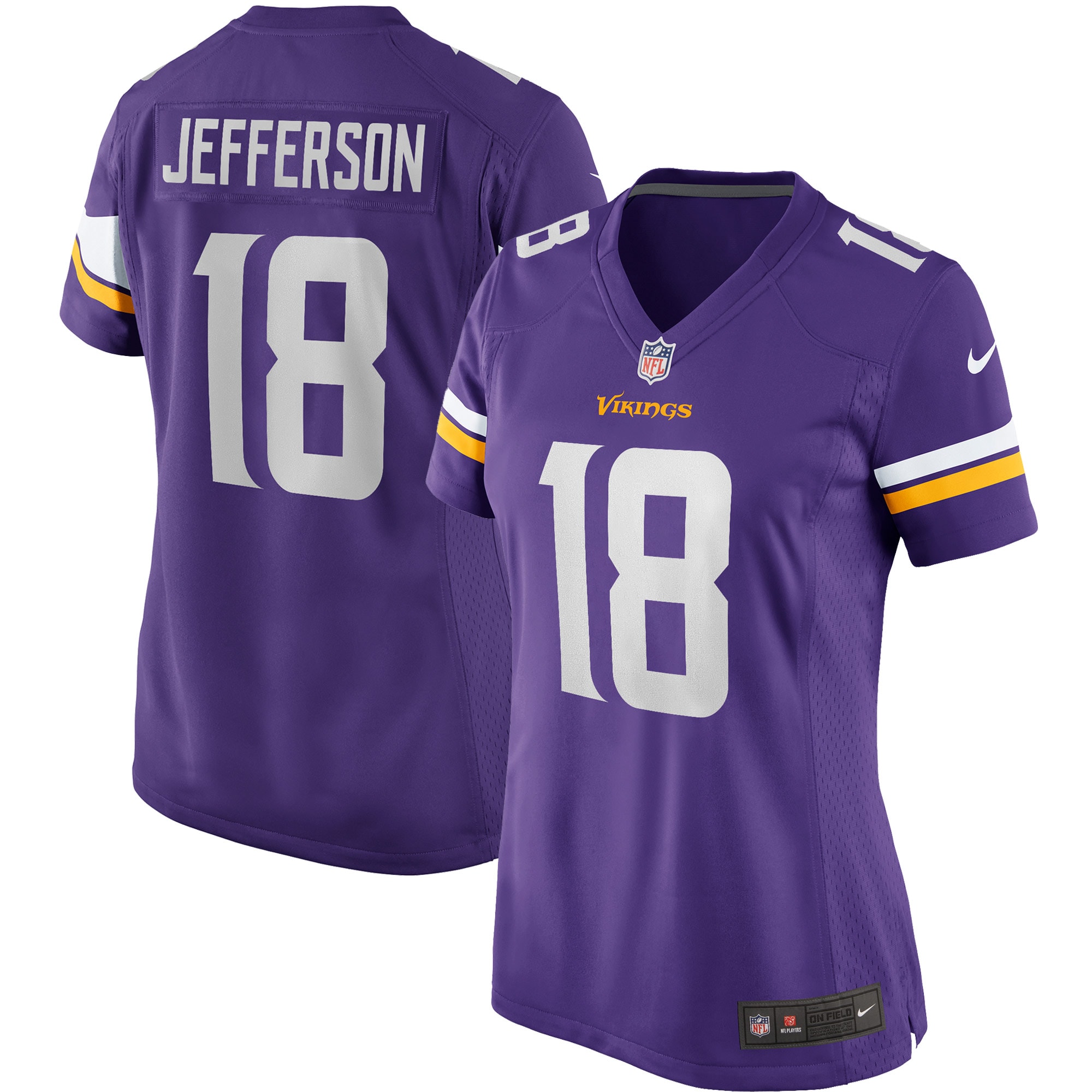 Women's Minnesota Vikings Justin Jefferson Purple Player Game Jersey JS2962 nicesnker