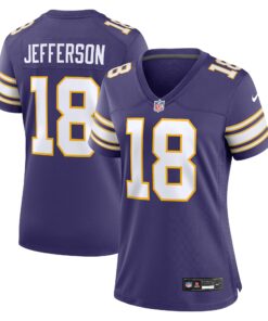 Women's Minnesota Vikings Justin Jefferson Purple Player Jersey JS4708 nicesnker