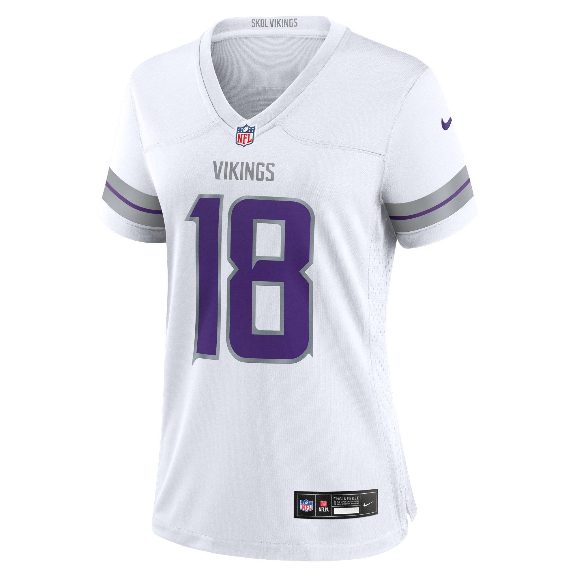 Women's Minnesota Vikings Justin Jefferson White Alternate Game Player Jersey JS6131 nicesnker - Image 2