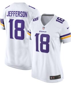 Women's Minnesota Vikings Justin Jefferson White Game Player Jersey JS1785 nicesnker