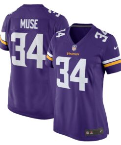 Women's Minnesota Vikings Nick Muse Purple Home Game Player Jersey JS7530 nicesnker