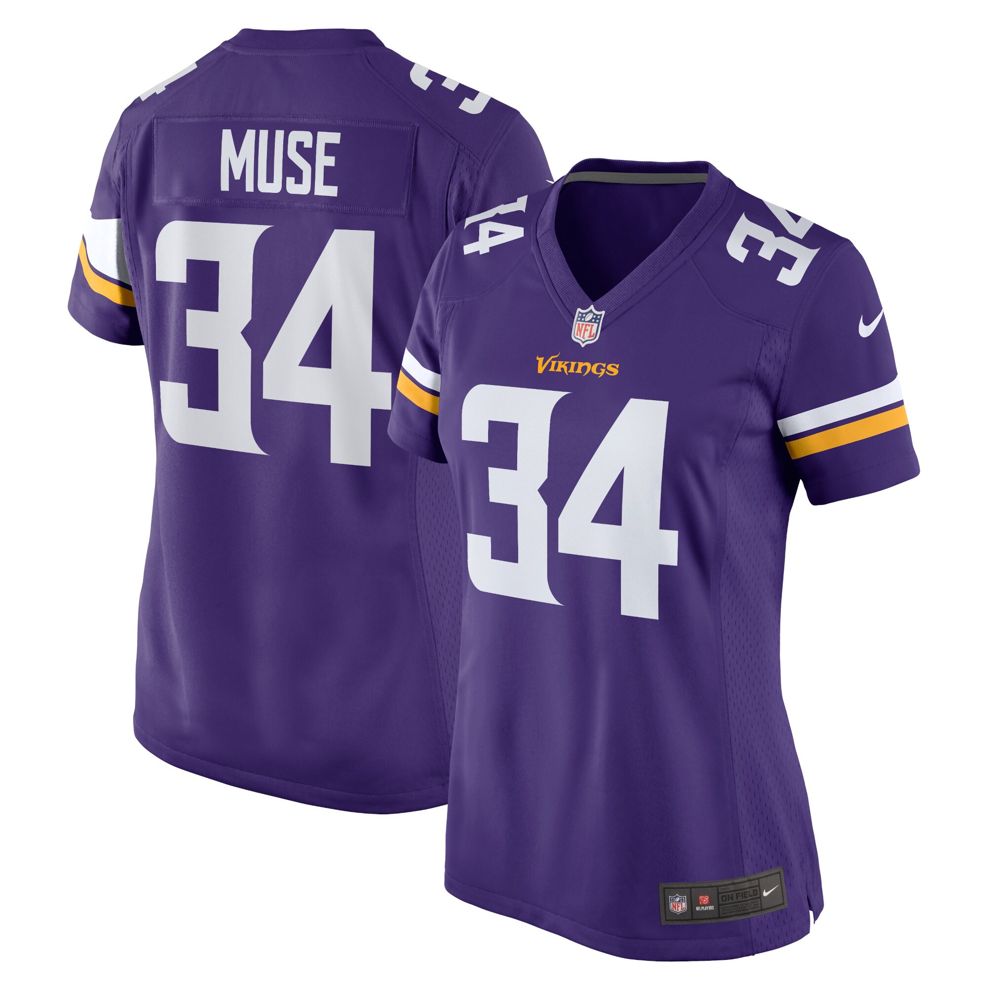 Women's Minnesota Vikings Nick Muse Purple Home Game Player Jersey JS7530 nicesnker