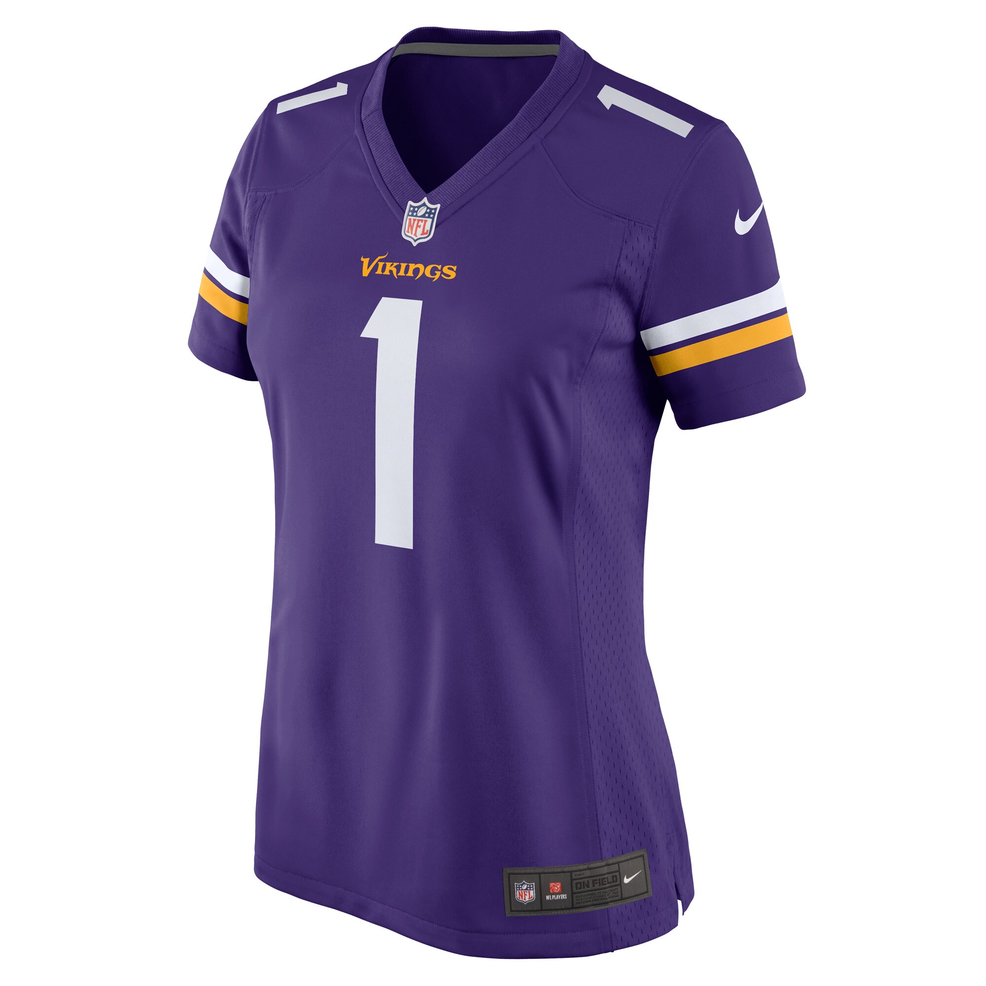 Women's Minnesota Vikings Number 1 Bride Purple Game Jersey JS6665 nicesnker - Image 2