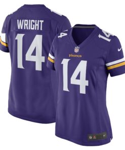 Women's Minnesota Vikings Ryan Wright Purple Game Player Jersey JS6474 nicesnker