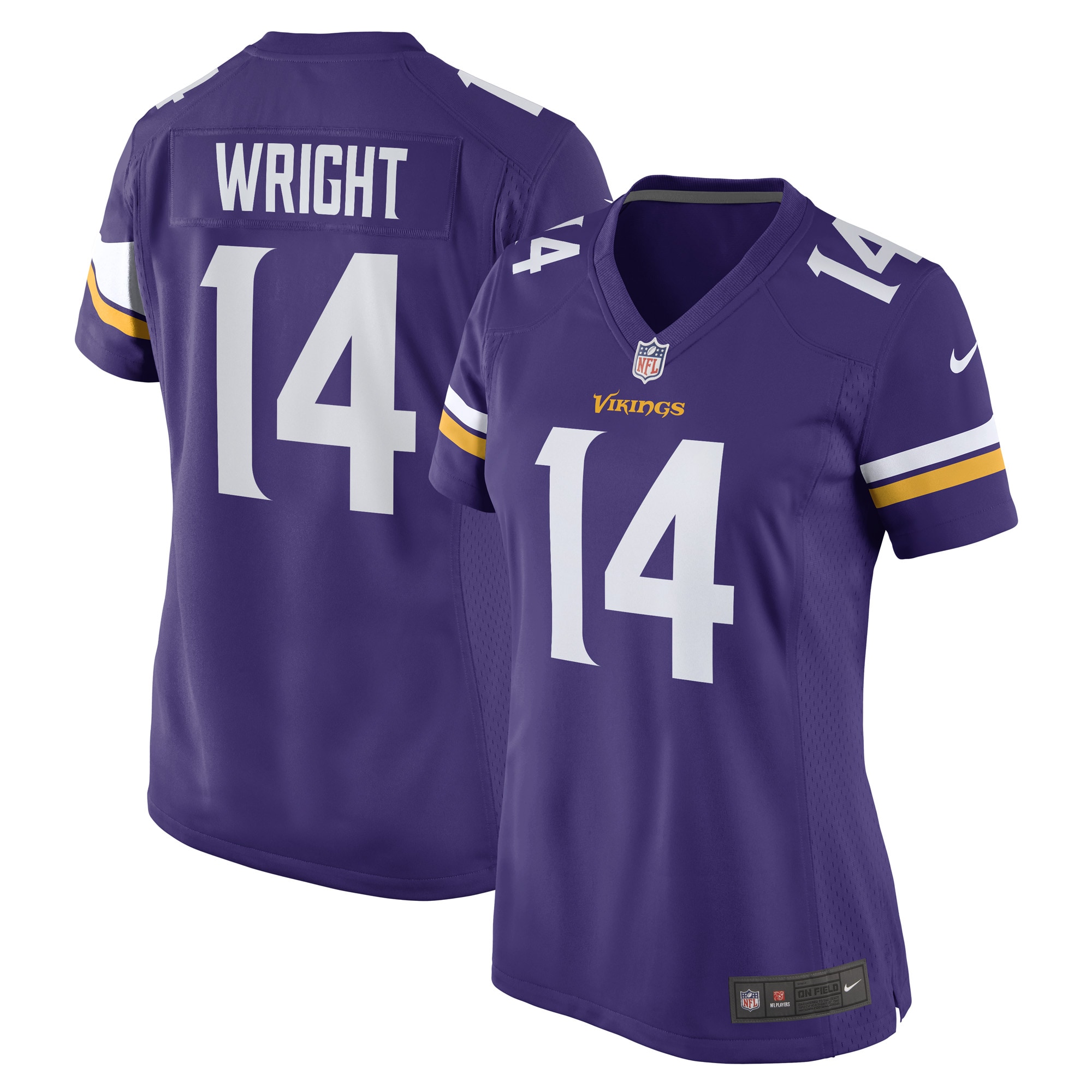 Women's Minnesota Vikings Ryan Wright Purple Game Player Jersey JS6474 nicesnker