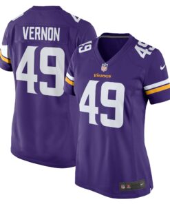 Women's Minnesota Vikings Seth Vernon Purple Game Jersey JS5852 nicesnker