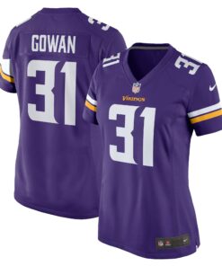 Women's Minnesota Vikings Tay Gowan Purple Home Game Player Jersey JS9462 nicesnker