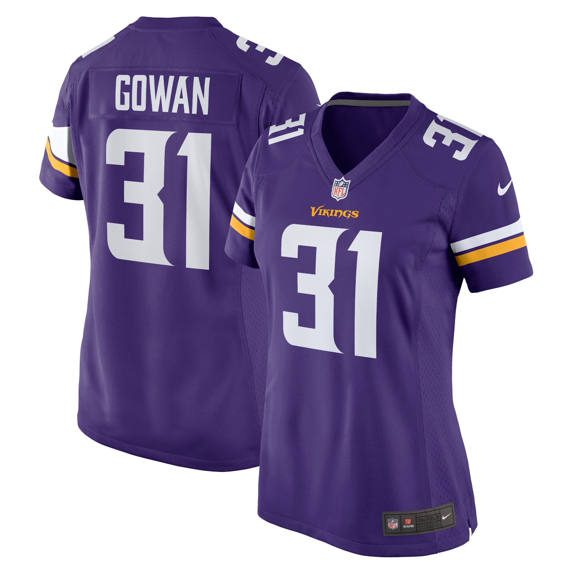Women's Minnesota Vikings Tay Gowan Purple Home Game Player Jersey JS9462 nicesnker