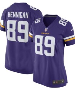Women's Minnesota Vikings Thomas Hennigan Purple Game Player Jersey JS4240 nicesnker