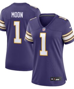 Women's Minnesota Vikings Warren Moon Purple Classic Retired Player Game Jersey JS6702 nicesnker