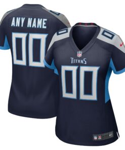 Women's Navy Tennessee Titans Custom Game Jersey JS7781 nicesnker