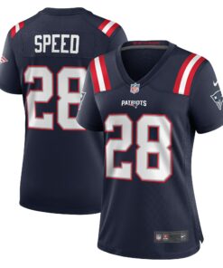 Women's New England Patriots Ameer Speed Navy Team Game Jersey JS4145 nicesnker