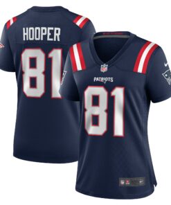 Women's New England Patriots Austin Hooper Navy Game Jersey JS3254 nicesnker