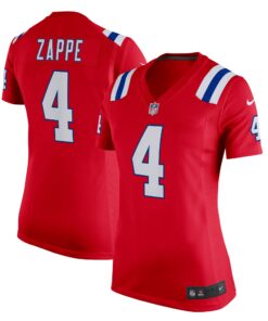 Women's New England Patriots Bailey Zappe Red Alternate Game Player Jersey JS5151 nicesnker