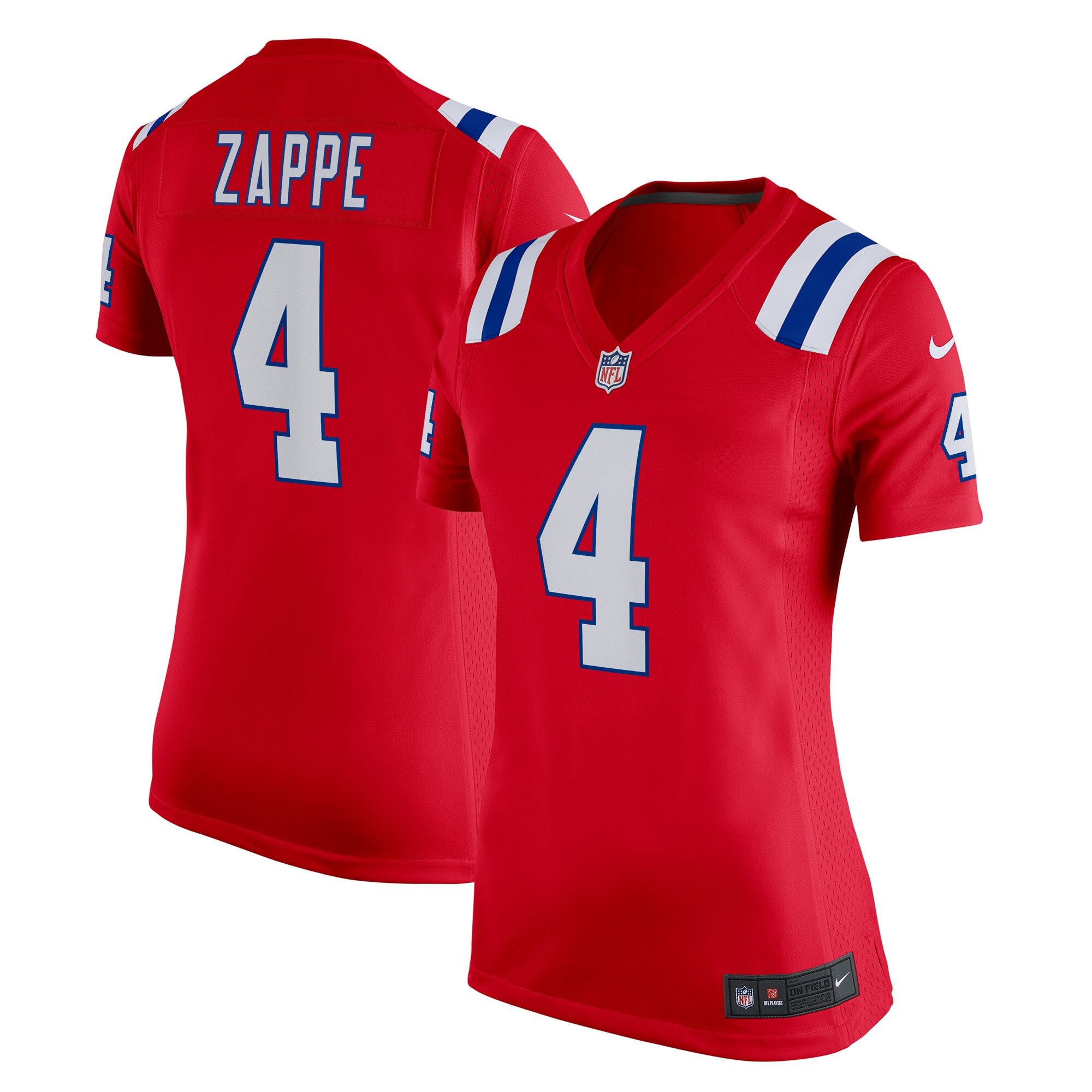 Women's New England Patriots Bailey Zappe Red Alternate Game Player Jersey JS5151 nicesnker