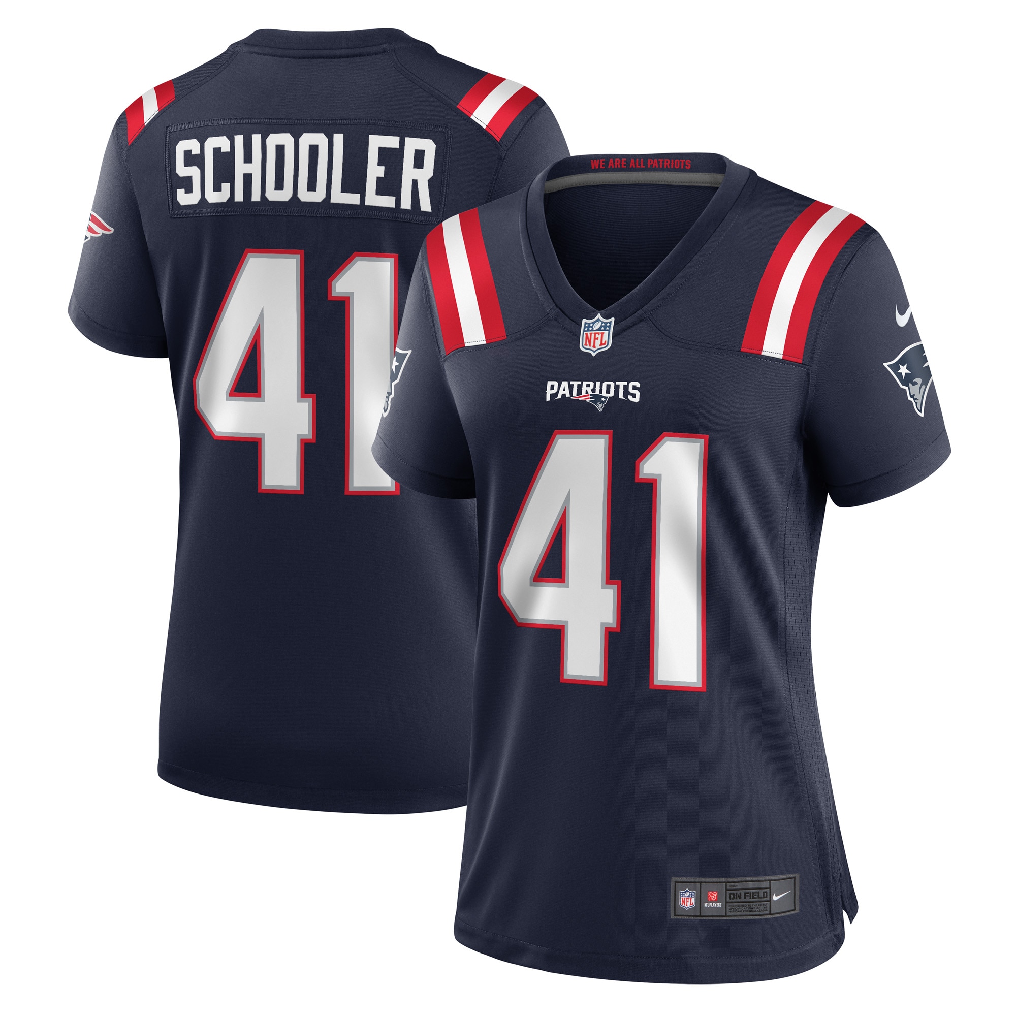 Women's New England Patriots Brenden Schooler Navy Game Player Jersey JS4406 nicesnker