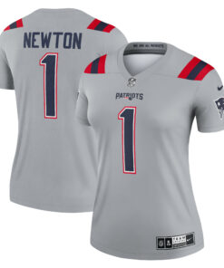 Women's New England Patriots Cam Newton Gray Inverted Legend Player Performance Top JS6759 nicesnker