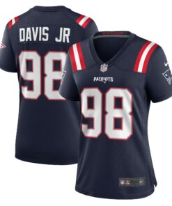 Women's New England Patriots Carl Davis Jr. Navy Game Player Jersey JS2569 nicesnker