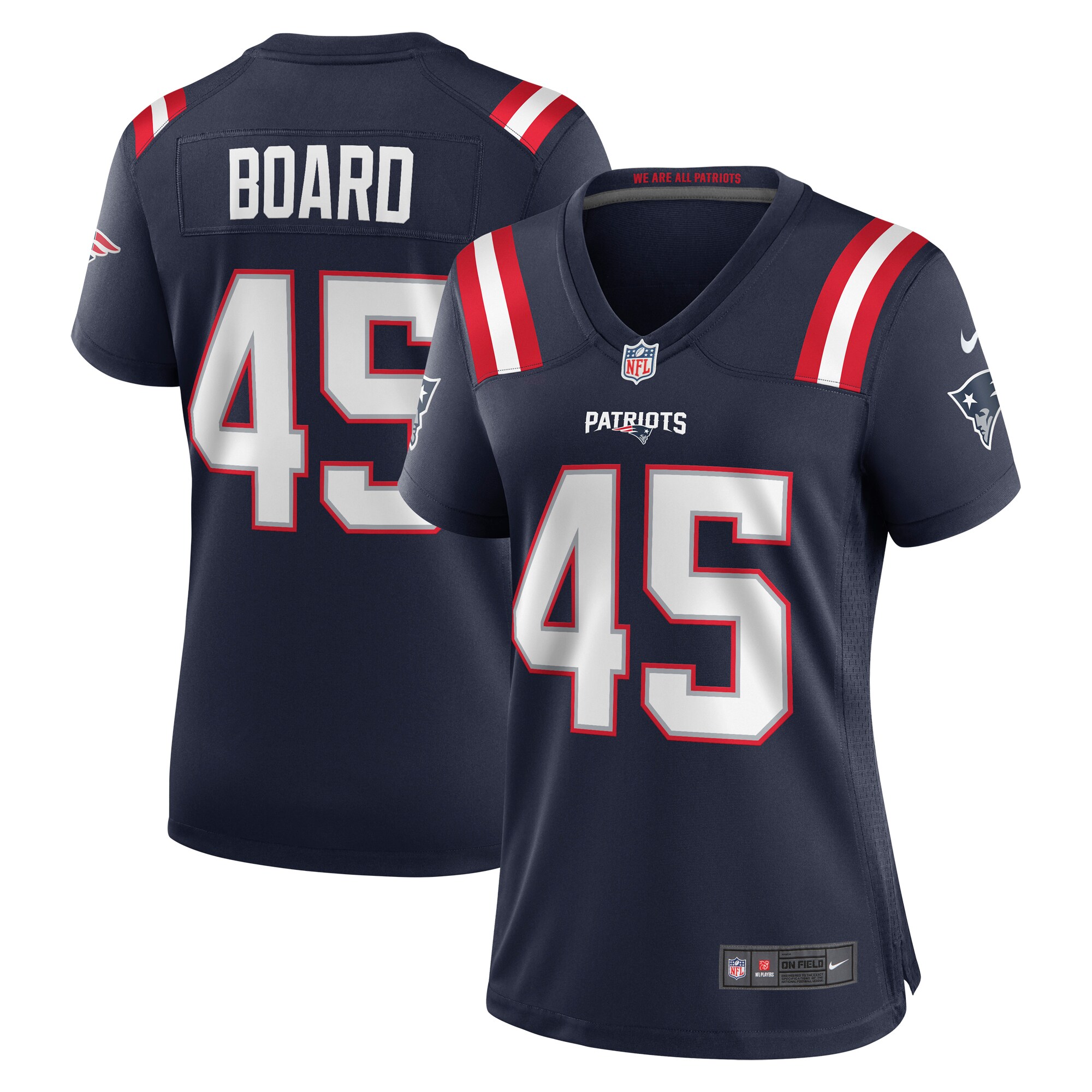 Women's New England Patriots Chris Board Navy Game Player Jersey JS4088 nicesnker