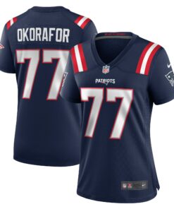 Women's New England Patriots Chukwuma Okorafor Navy Game Jersey JS4962 nicesnker