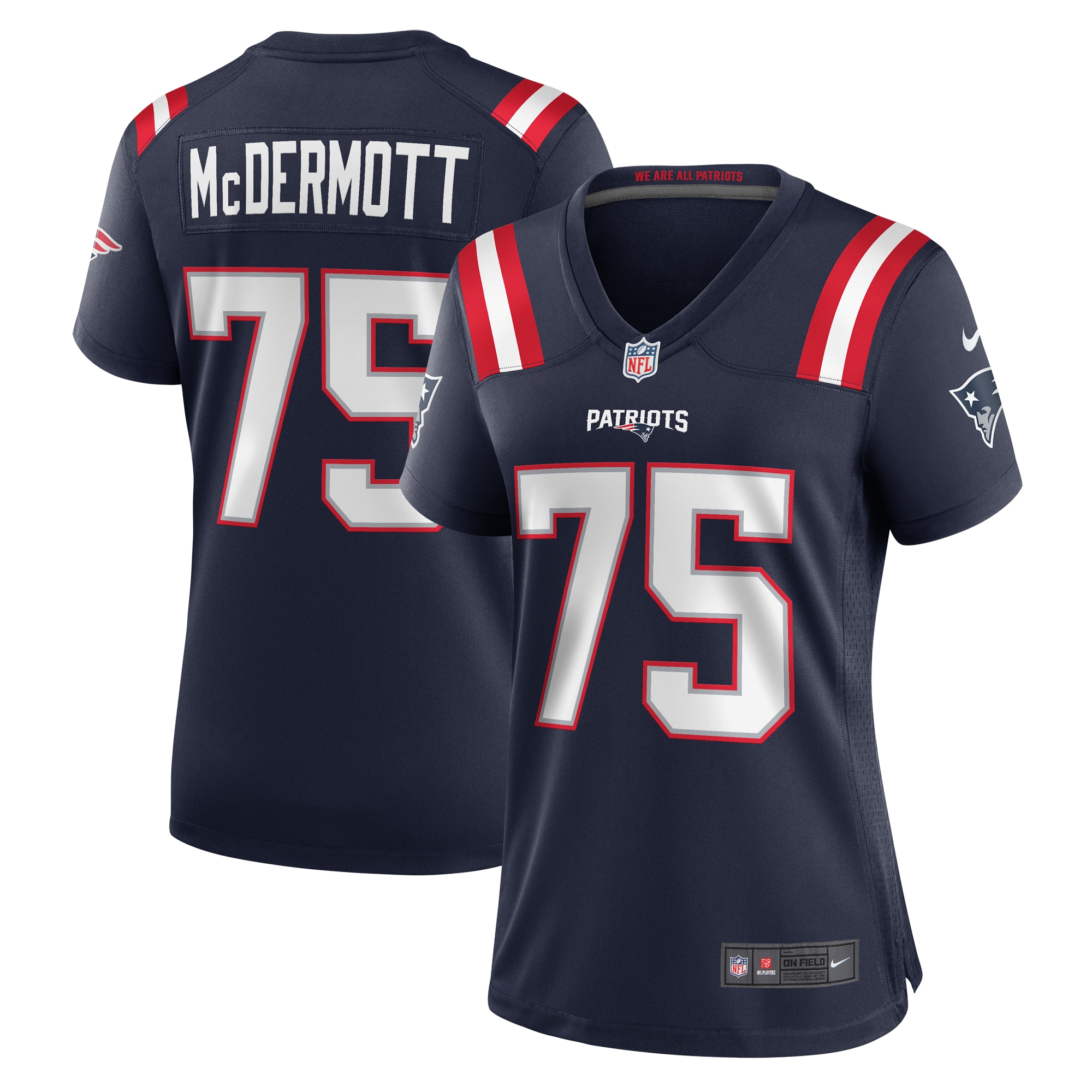 Women's New England Patriots Conor McDermott Navy Home Game Player Jersey JS8812 nicesnker