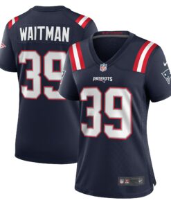 Women's New England Patriots Corliss Waitman Navy Team Game Jersey JS3467 nicesnker