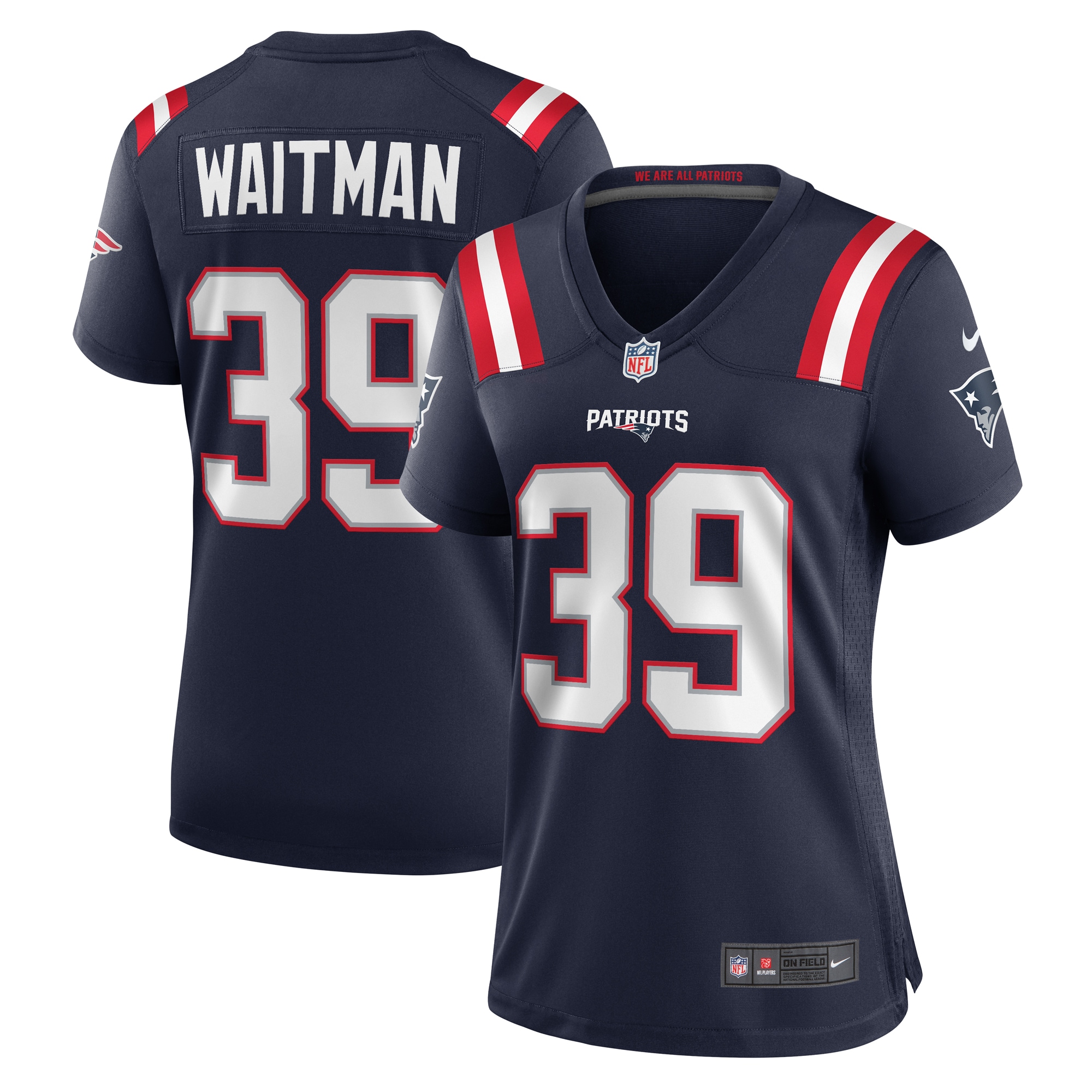 Women's New England Patriots Corliss Waitman Navy Team Game Jersey JS3467 nicesnker