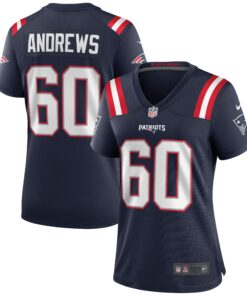 Women's New England Patriots David Andrews Navy Game Jersey JS5644 nicesnker