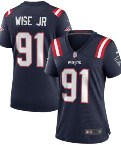 Women's New England Patriots Deatrich Wise Jr. Navy Game Jersey JS6023 nicesnker