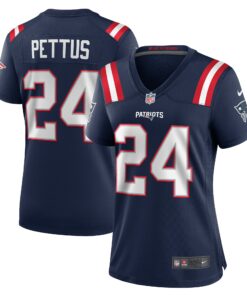 Women's New England Patriots Dell Pettus Navy Game Jersey JS6372 nicesnker
