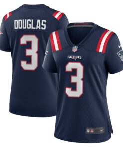 Women's New England Patriots Demario Douglas Navy Game Jersey JS3604 nicesnker