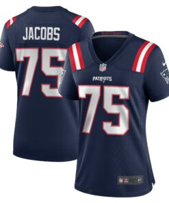 Women's New England Patriots Demontrey Jacobs Navy Game Jersey JS6691 nicesnker