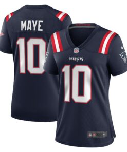 Women's New England Patriots Drake Maye Navy Player Game Jersey JS9565 nicesnker