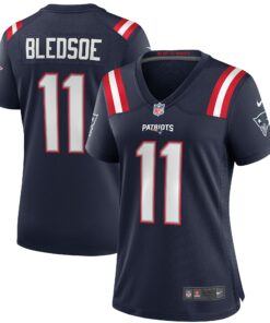 Women's New England Patriots Drew Bledsoe Navy Game Retired Player Jersey JS2953 nicesnker