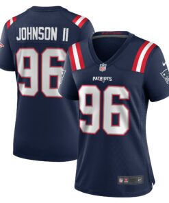 Women's New England Patriots Eric Johnson II Navy Game Jersey JS5276 nicesnker