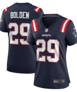 Women's New England Patriots Isaiah Bolden Navy Team Game Jersey JS5460 nicesnker