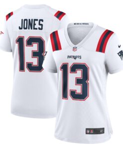 Women's New England Patriots Jack Jones White Game Player Jersey JS5288 nicesnker