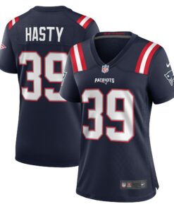 Women's New England Patriots Jamycal Hasty Navy Team Game Jersey JS3873 nicesnker