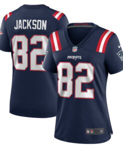 Women's New England Patriots JaQuae Jackson Navy Game Jersey JS6320 nicesnker