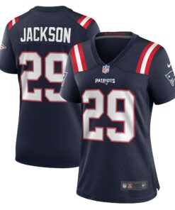 Women's New England Patriots JC Jackson Navy Game Jersey JS5771 nicesnker