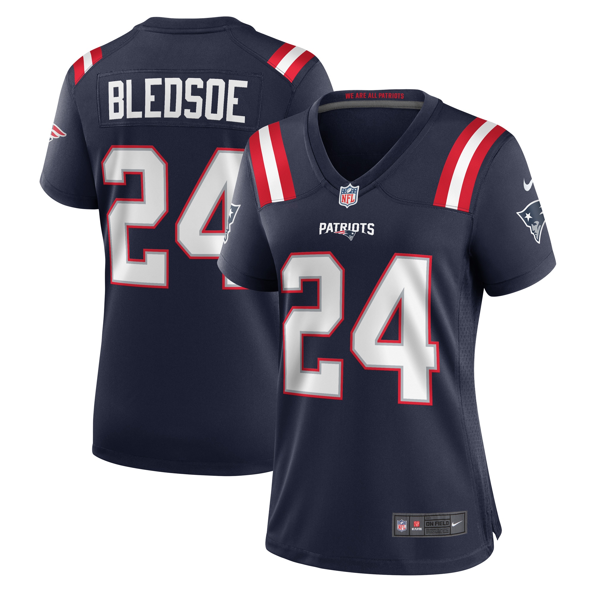 Women's New England Patriots Joshuah Bledsoe Navy Game Player Jersey JS1768 nicesnker