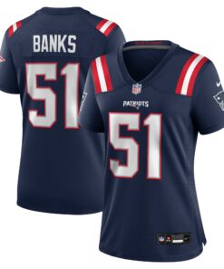 Women's New England Patriots Keshawn Banks Navy Game Jersey JS3262 nicesnker