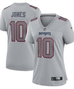 Women's New England Patriots Mac Jones Gray Atmosphere Fashion Game Jersey JS9644 nicesnker