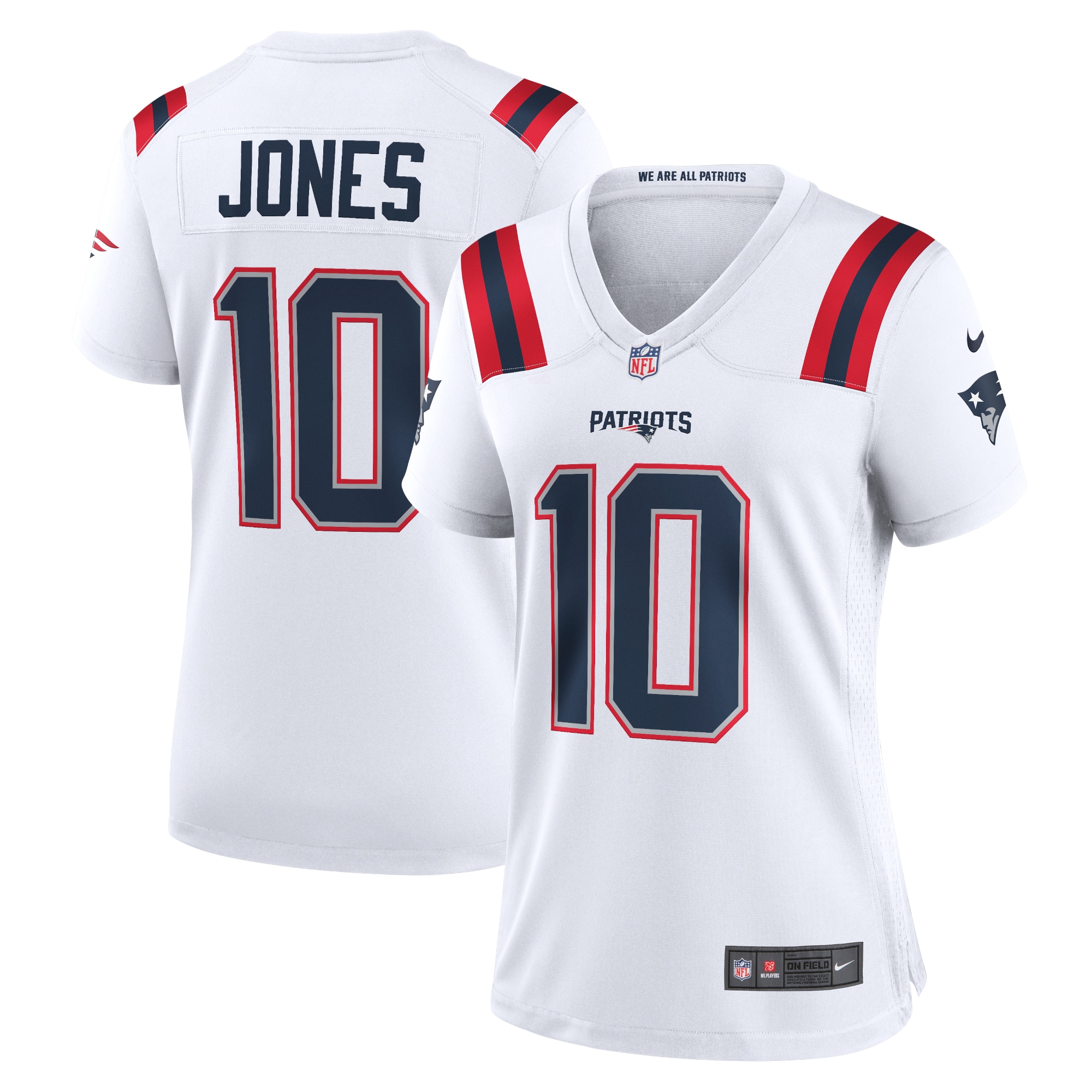 Women's New England Patriots Mac Jones White Game Jersey JS8167 nicesnker