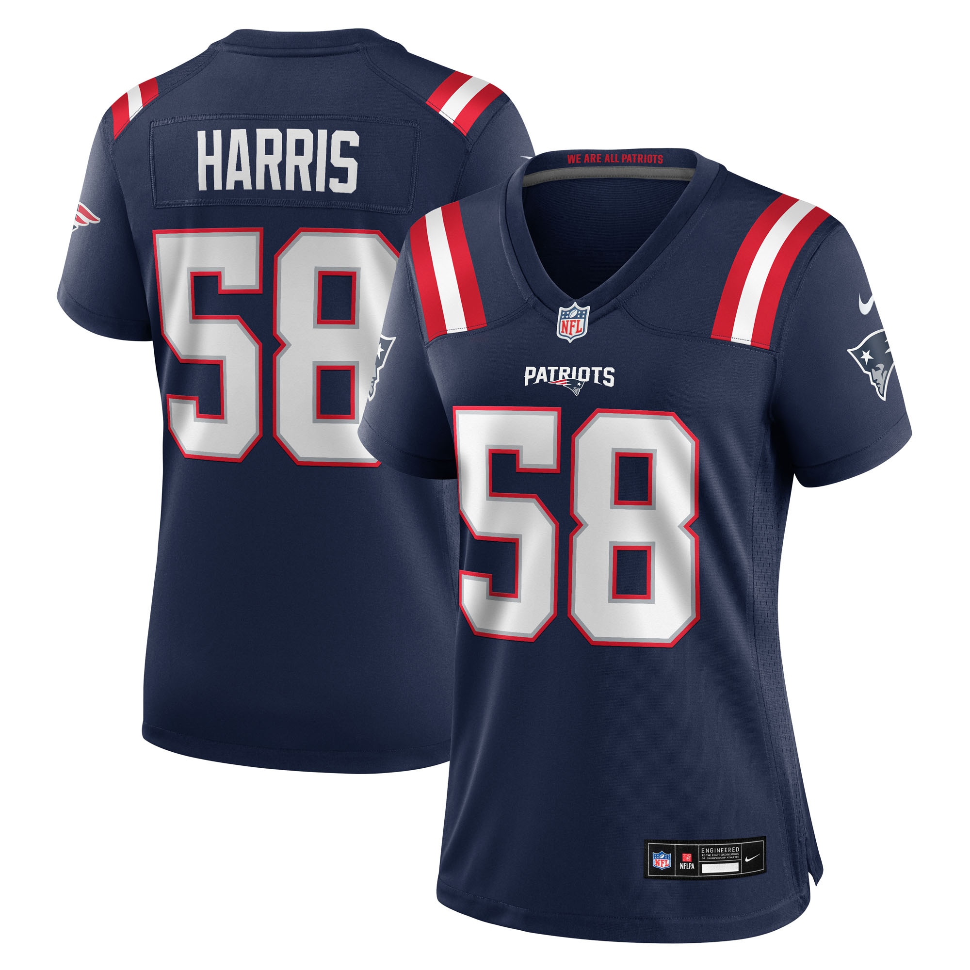 Women's New England Patriots Marcus Harris Navy Team Game Jersey JS6793 nicesnker