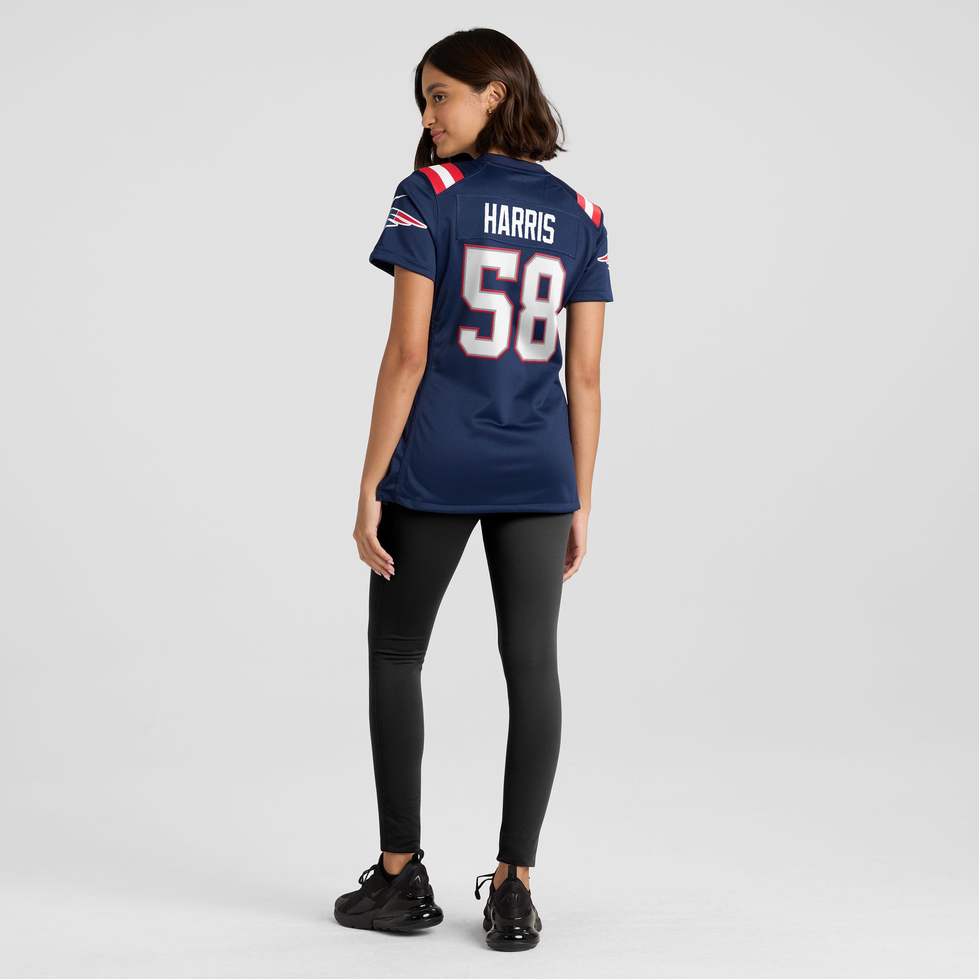 Women's New England Patriots Marcus Harris Navy Team Game Jersey JS6793 nicesnker - Image 5