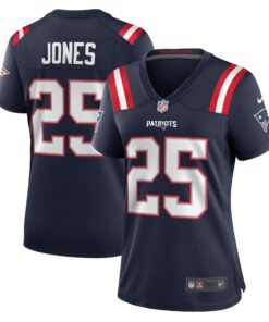 Women's New England Patriots Marcus Jones Navy Game Player Jersey JS7881 nicesnker